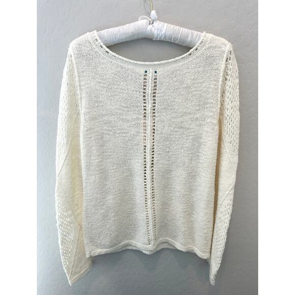 SUNDANCE | Cream Textured Open Knit Pullover Sweater NWT | XS - Picture 4 of 7